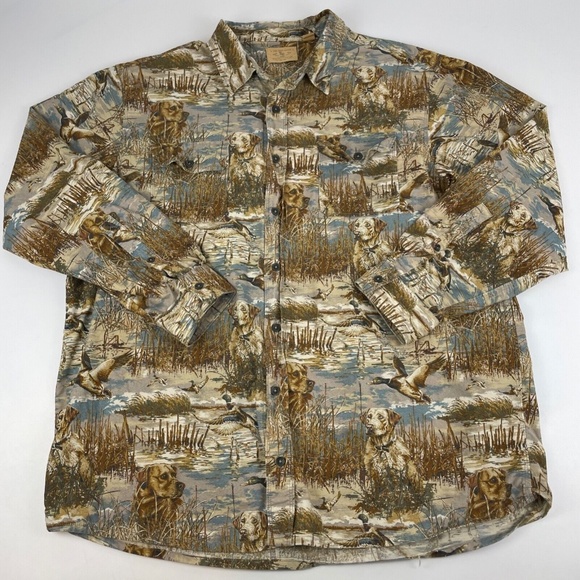 Red Head Ranch Mens Size 2XLT All Over Print Hunting Dog Retriever Shirt - Picture 1 of 4